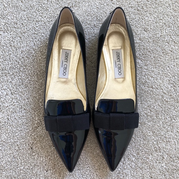 Jimmy Cho Patent Gala Loafers in Black - Picture 2 of 8